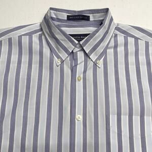 AUSTIN REED LONDON Mens Blue Striped Dress Shirt